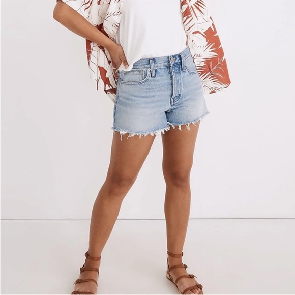 Madewell Relaxed Denim Shorts Size 23 Rosemount Wash Destroyed Hem Edition - Picture 4 of 12
